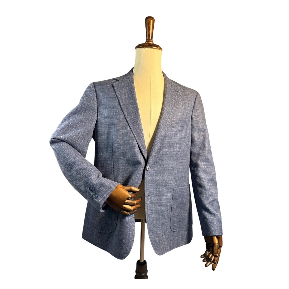 Joseph Abboud San Ildefonso Wool Silk Linen Blazer Jacket Mens 44‎ R Buggy Back